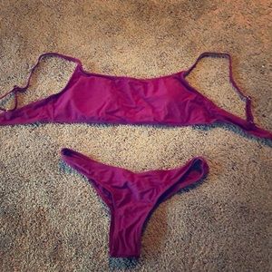 Burgundy basic bikini